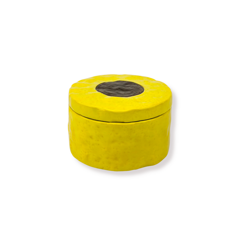 Housevitamin Voorraadpot Engelse Drop - Geel/Zwart 9x6x7cm