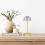 Näve Gomba LED-batterijtafellamp Geel 18,5cm