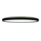 Het LED-plafondlicht "Carlo" met RGB-backlight, Ø van 29,3 cm, klassiekmoderne plafondlicht gemaakt van zwart/wit plastic met veel functies, b.v.