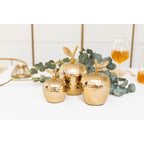 Gouden decoratieve appel 12,5x12,5x19cm