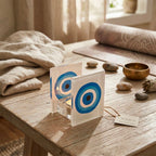 Oogkaarshouder 7x6,5x9cm - transparant blauw glas