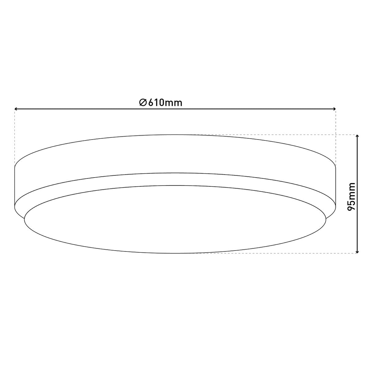 LED-plafondlamp Lissabon 61cm Wit Dimbaar