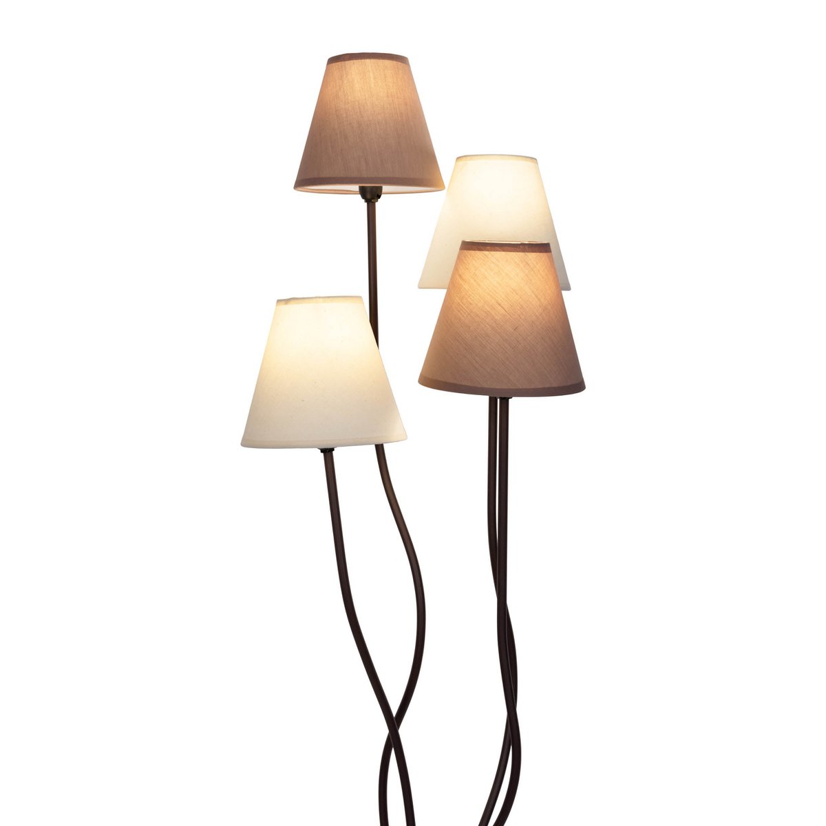 Näve Boho Vloerlamp 4-lamps Beige/Bruin 138cm
