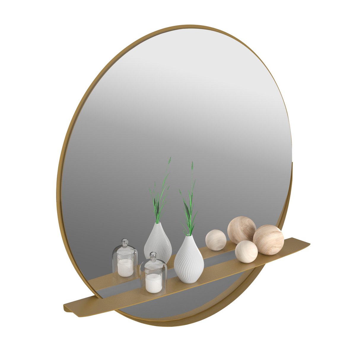Gorillz Alien 80 Ronde Spiegel - Goud - Plankje & Modern Design