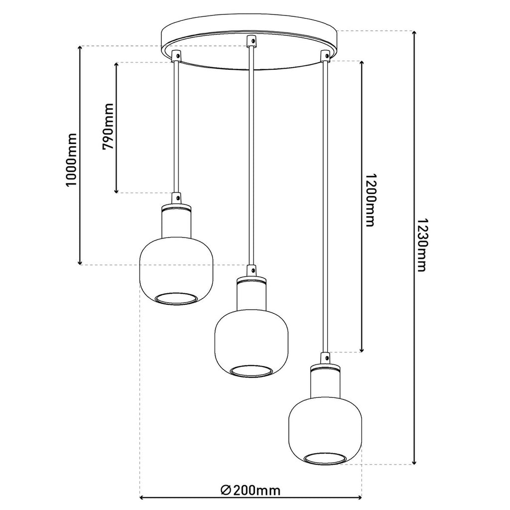 Näve Fumoso Hanglamp - Zwart Metal Glas