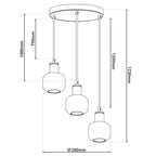 Näve Fumoso Hanglamp - Zwart Metal Glas