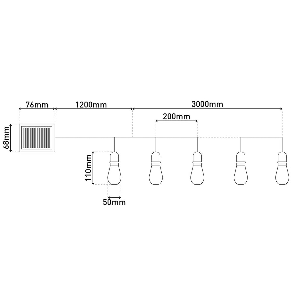 Näve LED Zonneketen - Transparant 300cm