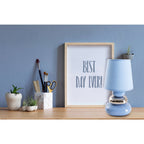 Näve Stoney Tafellamp Keramiek Blauw 31cm