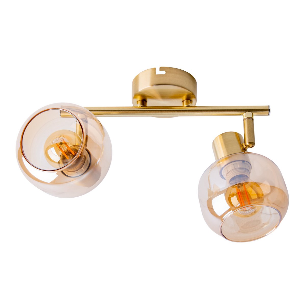 Libby Plafondlamp - Messing Amber Retro 40cm 2-Stuks