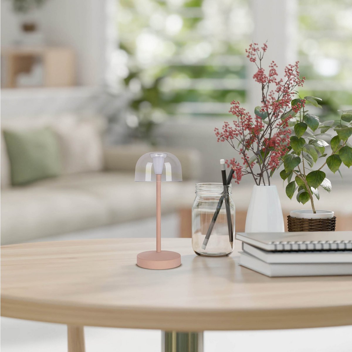 Näve Gomba LED Tafellamp - Amandel 18,5cm