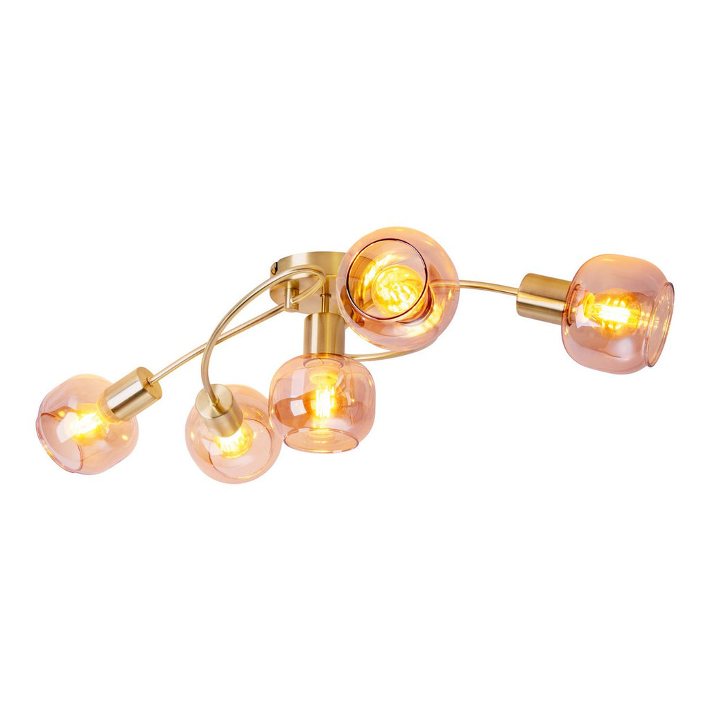 Näve Libby Plafondlamp 5-Spots Messing Amber 65,5cm E14