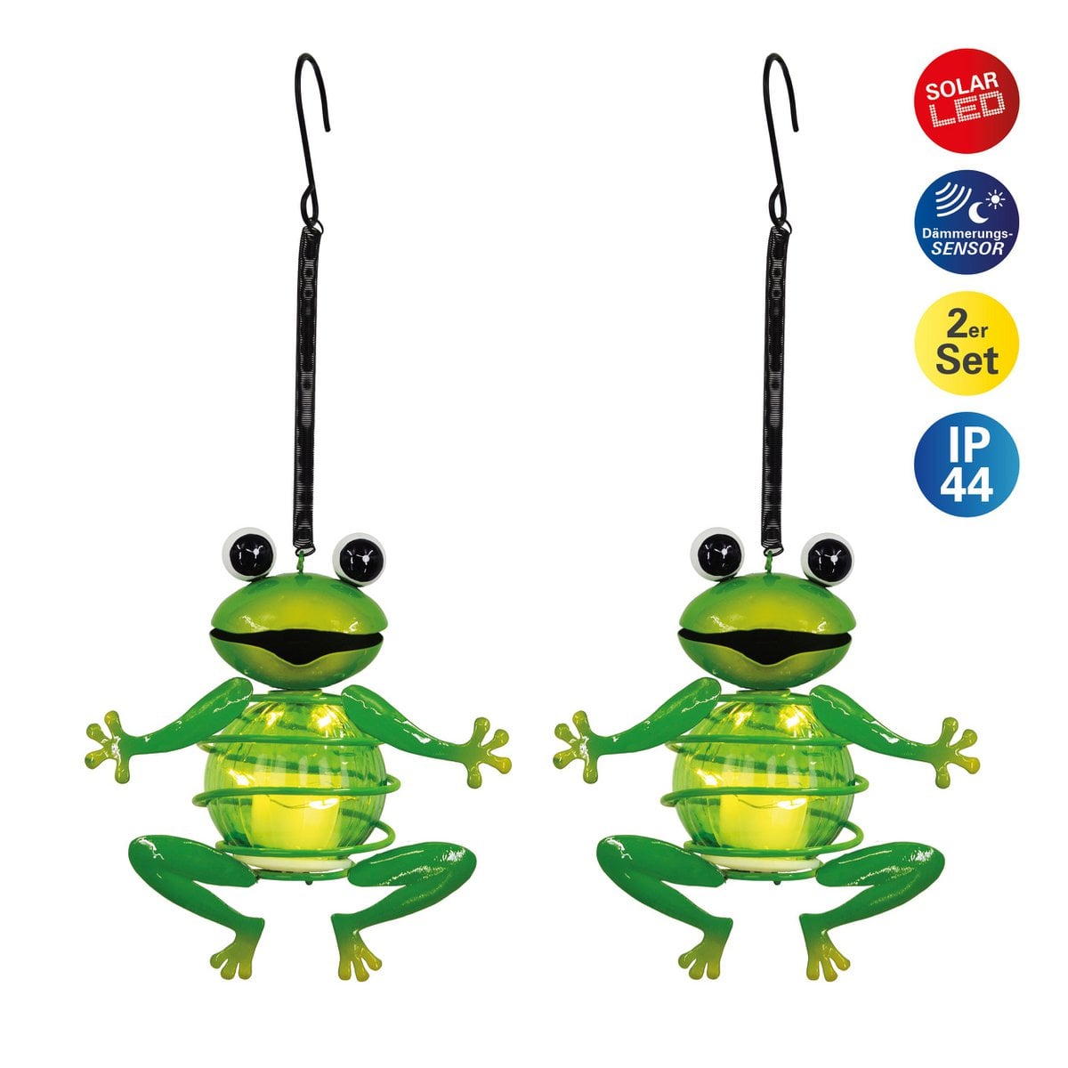 Näve Solar Hanglight Frosch - Groen 20cm