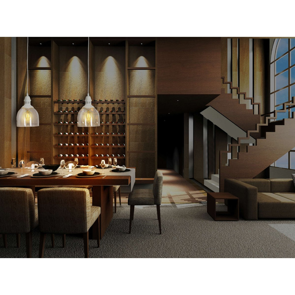 Näve Mumbai Hanglamp - Wit Glas Metaal