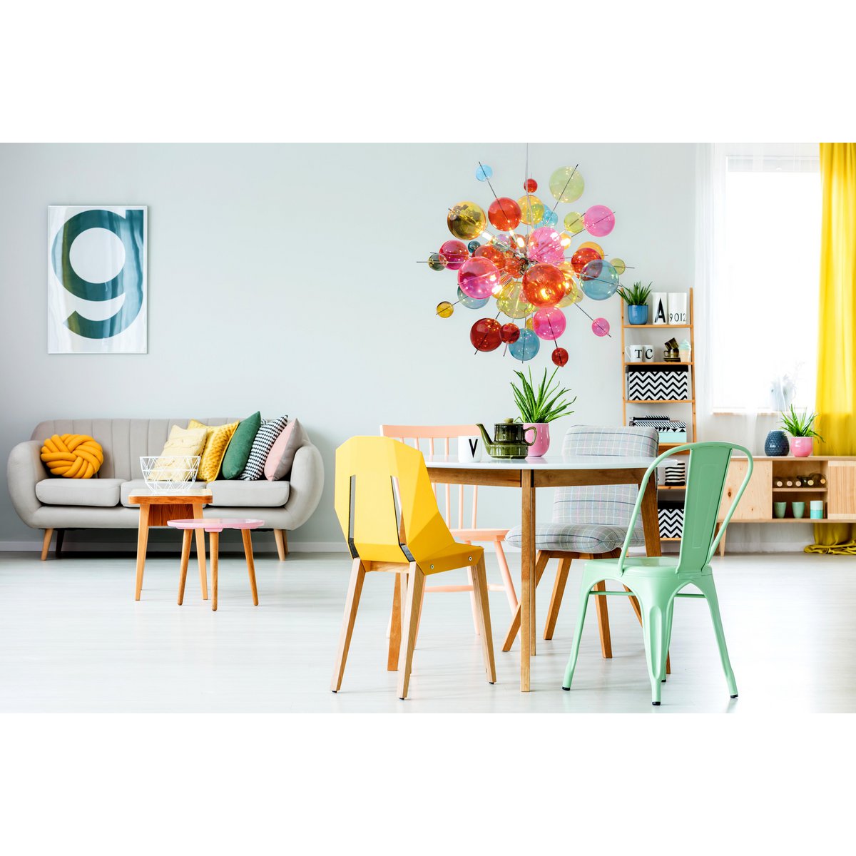 Hanglamp Explosie - 65cm Metaal Glas G9