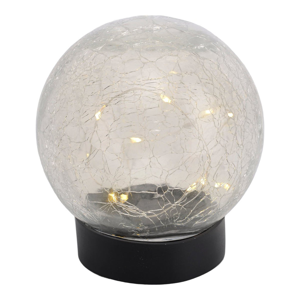 Näve Crackle Solar Tafellamp 3-Set Wit 12cm