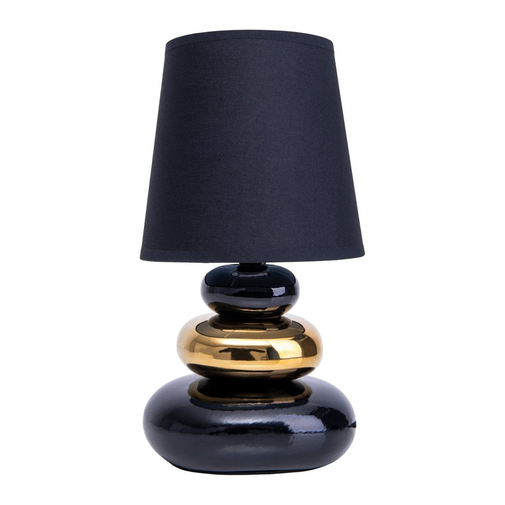 Näve Stoney Tafellamp Keramiek Zwart Goud 31cm