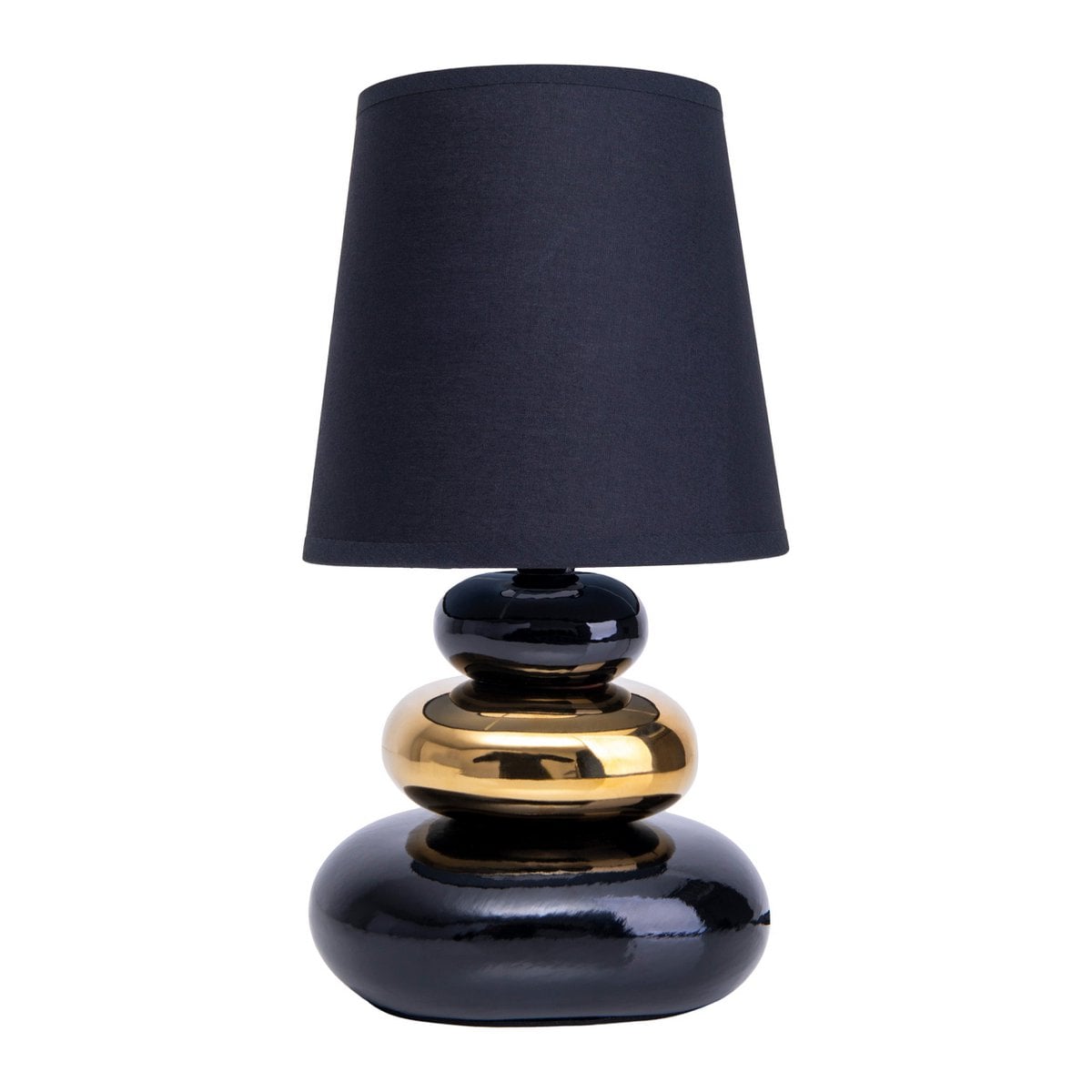 Näve Stoney Tafellamp Keramiek Zwart Goud 31cm