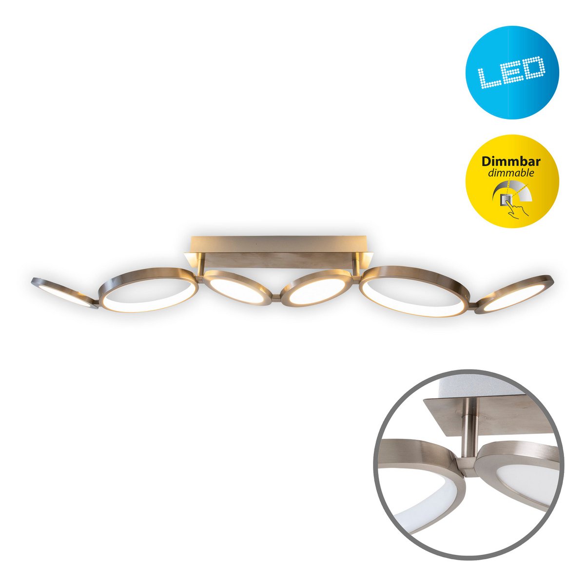 LED Plafondlamp Stelari 100cm - Wit Metaal