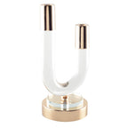 Transparante glazen kaarsenhouder goud 12x10x24cm - AULICA