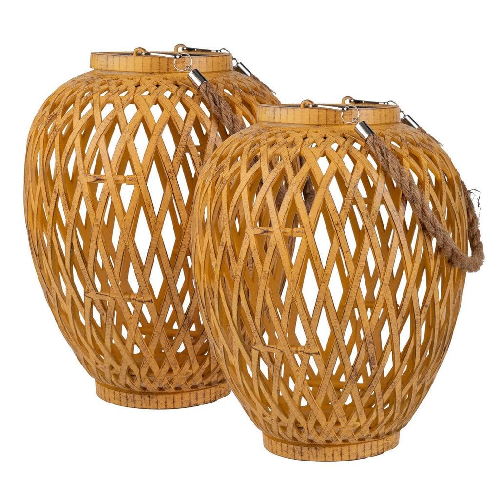 Näve Cesto Solar Laterne Set 24cm - 2 stuks Natuurlijk - Zonne-energie