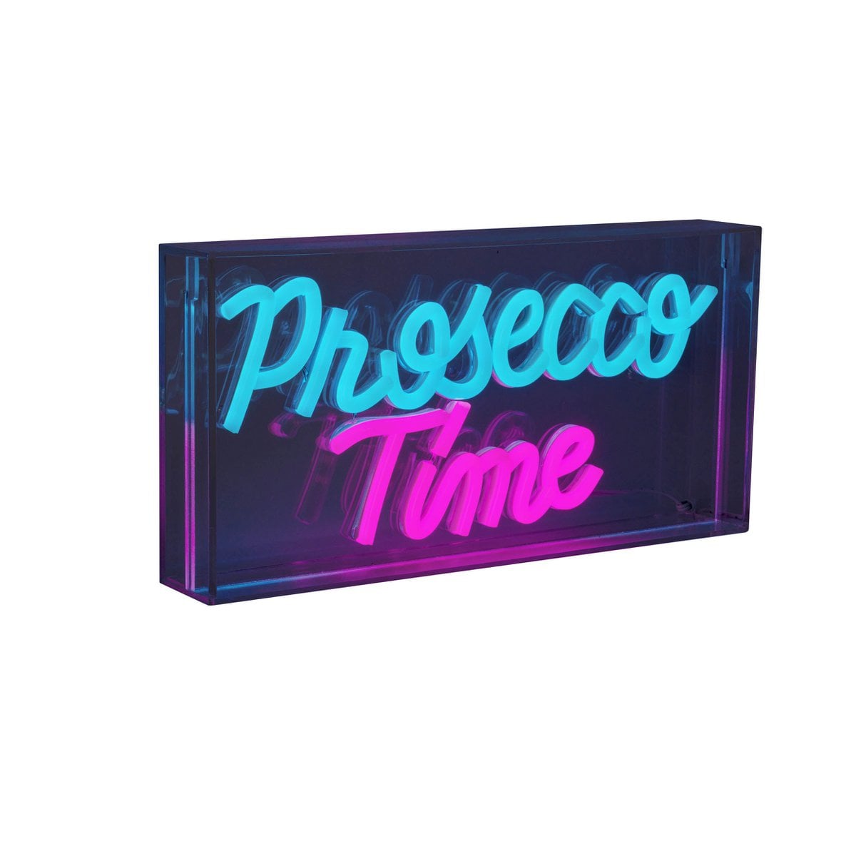 LED Neonlicht "Prosecco Time" 30x15cm Blauw