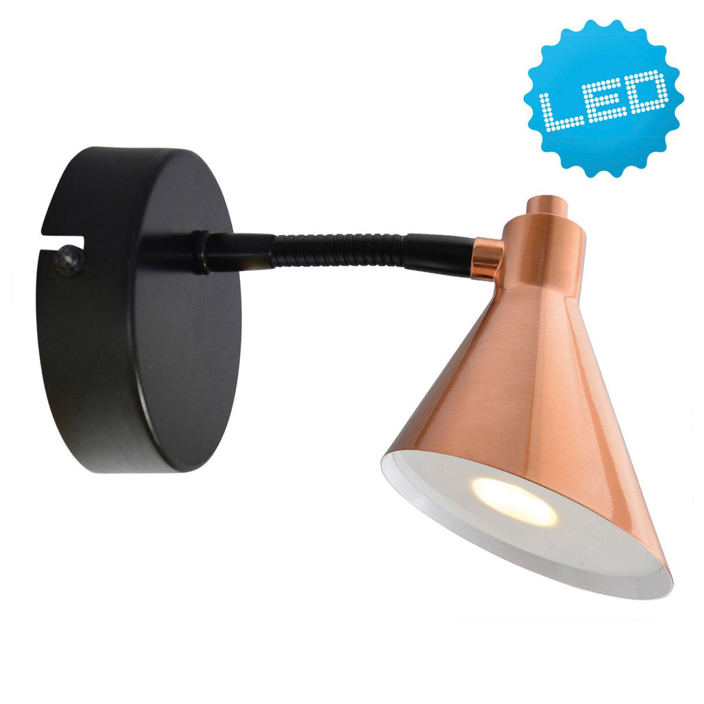 LED Wandlamp Koper - Näve 23cm 3W