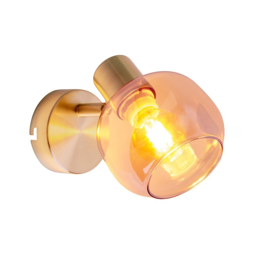 Glazen wandlamp Libby - Amber E14 16cm