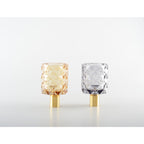Ronde gele en paarse glazen kandelaars set - 2 stuks