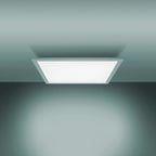 LED -paneel plafondlamp "Nico", functionele metalen plafondlamp en plastic in het wit, met vaste LED's en vele functies, ideaal voor kantoor, oefening of workshop, ca. 59,5 x 59,5 cm