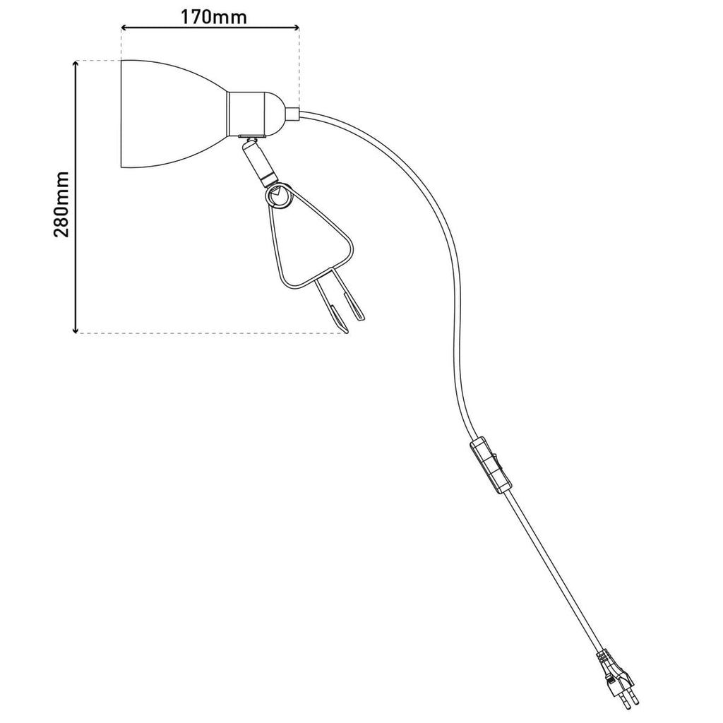 Näve Mara Klemtafellamp - Zwart 28cm