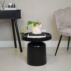 Pion Bijzettafel - Zwart - Ø 43x42cm Metalen Design