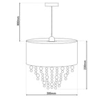 Näve Crystallo Hanglamp 30cm Wit E27
