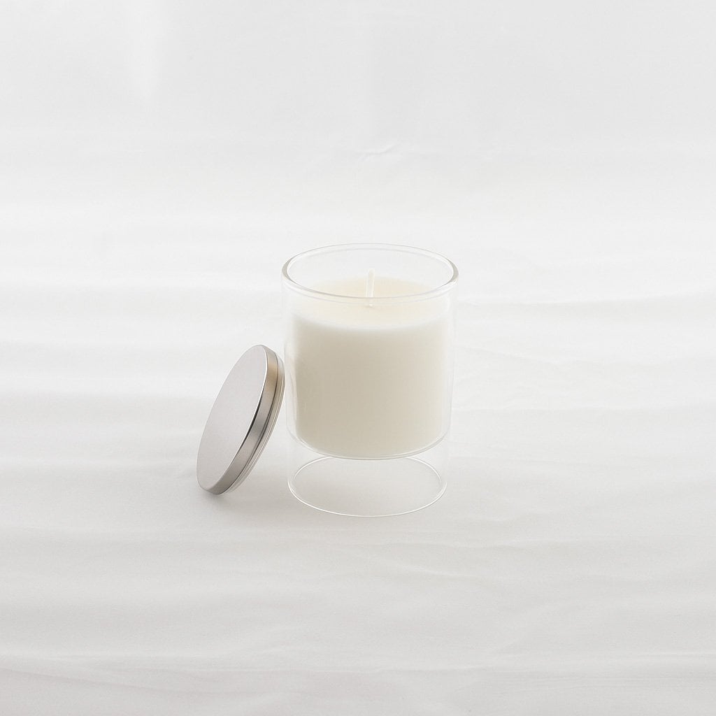 Witte musk parfum kaars 7x11.3 cm - Aulica