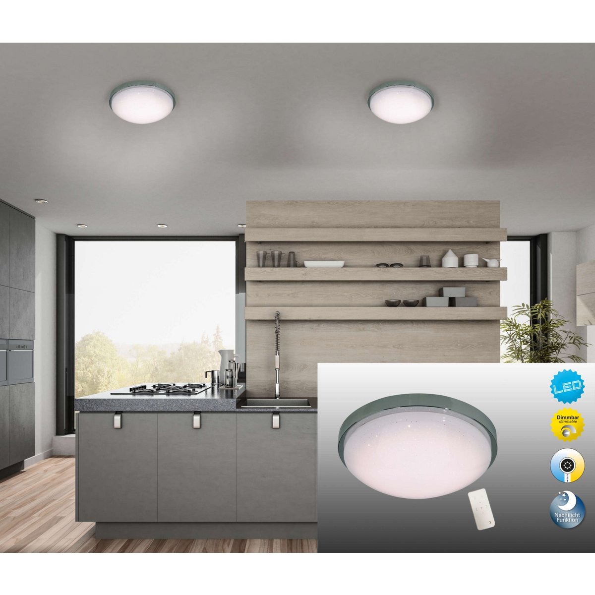 Näve Catania LED Plafondlamp Ø29cm Dimbaar