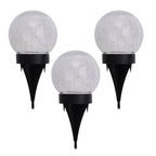 Näve Crackle Solar Tafellamp 3-Set Wit 12cm