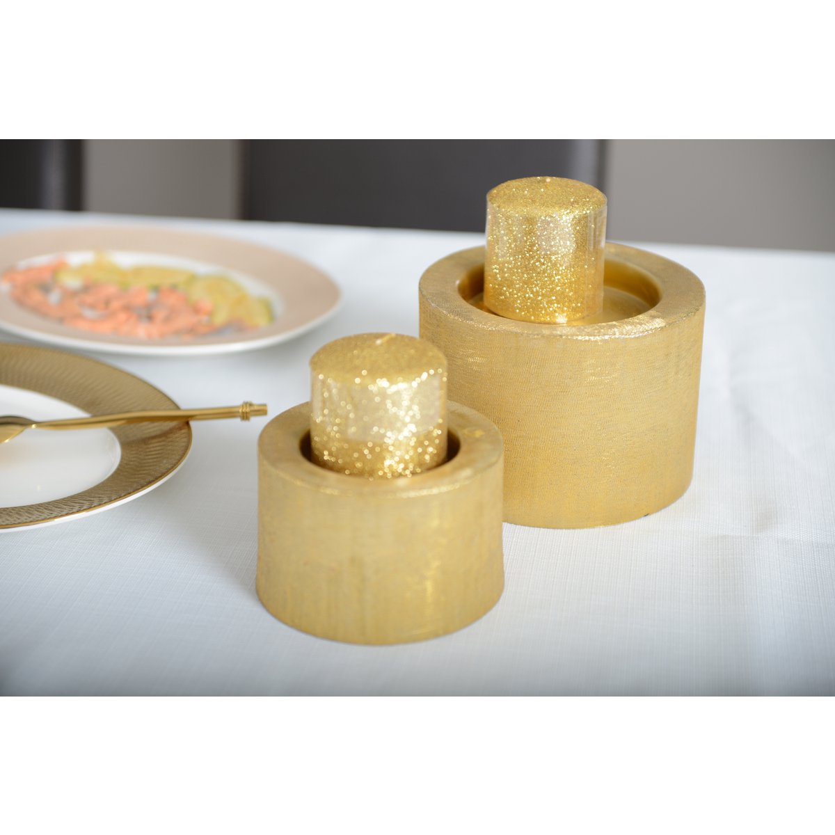 Kandelaar Metaal Goud - 16.5x16.5x11.5cm