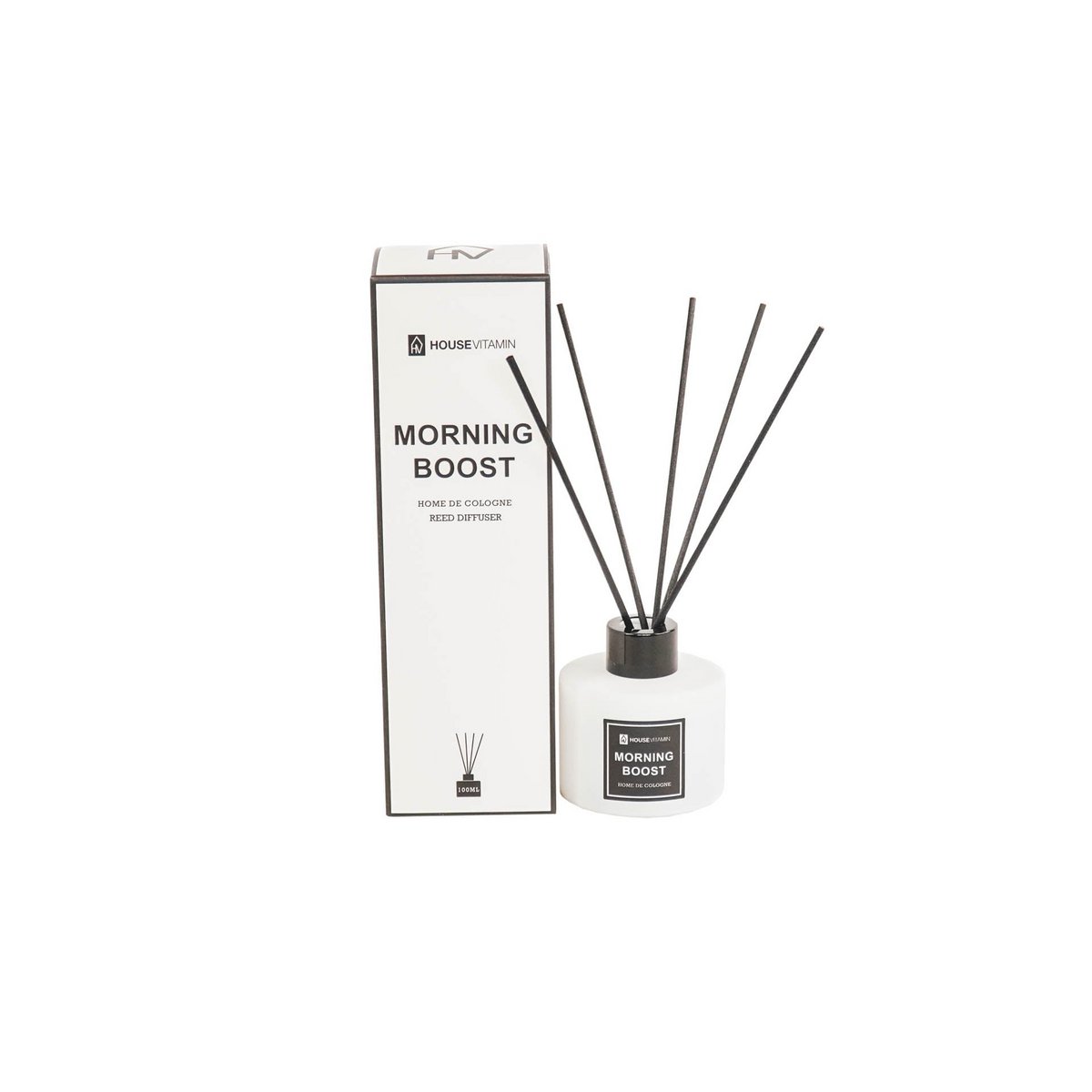 Rietverspreider Glas 100ml Morning Boost - 7x7x20cm