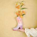 Keramische Boot Vase Roze/Lilac - 16,5x10,5x26,5 cm