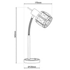 LED -tafellamp "Josefa", tafellamp gemaakt van metaal en glas in roestvrijstalen optica, met E14 -versie Filamentlamp inbegrepen, licht voor woonkamer, eetkamer, gang of gang 34,5 x 17,5 cm