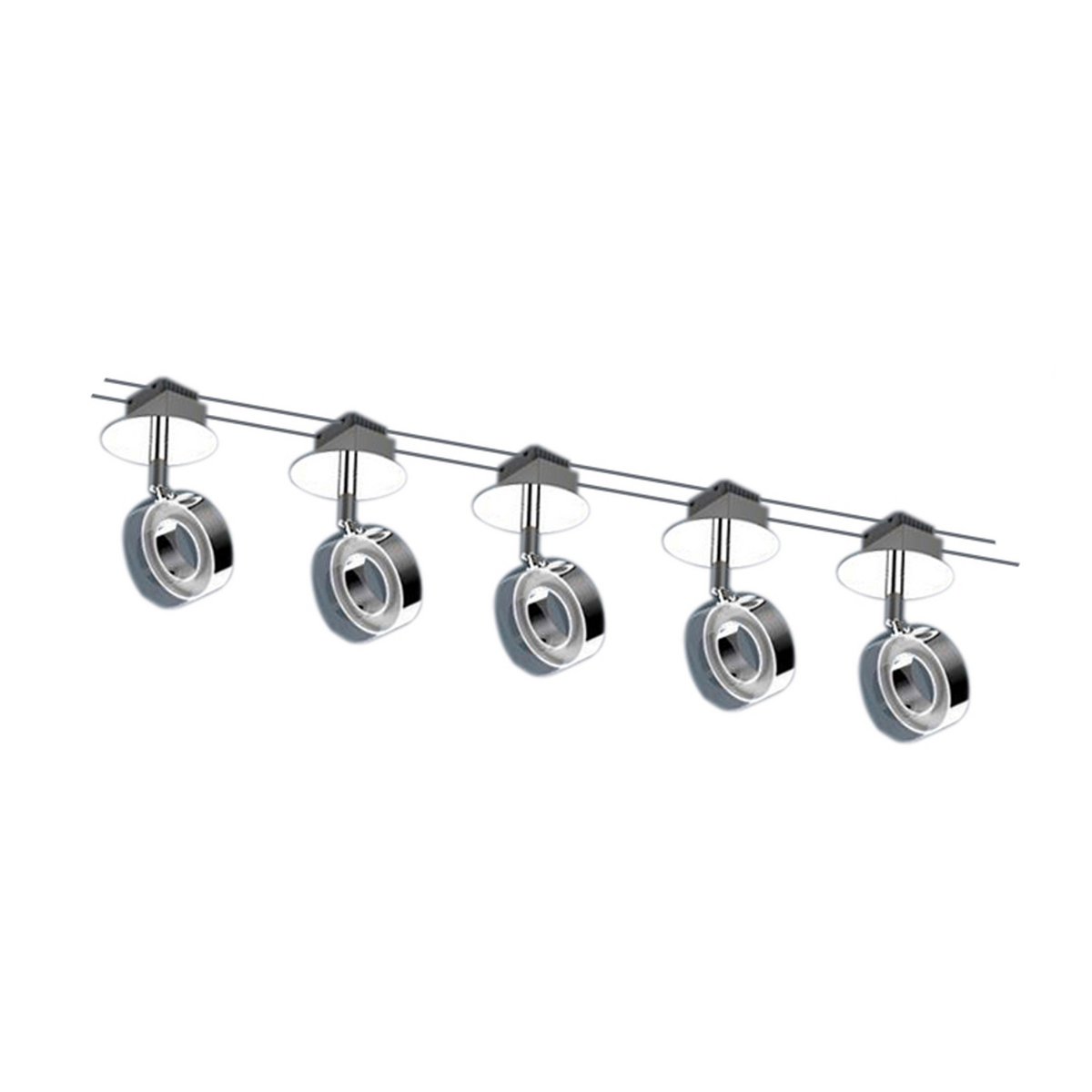 LED-touwsysteem "Tony" gemaakt van metaal en plastic, staal leeg, met stevig ingebouwde LED's, 5 meter