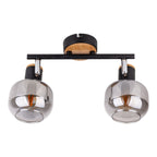 Näve Fumoso Plafondlamp 2-Spot Zwart Glas 40cm
