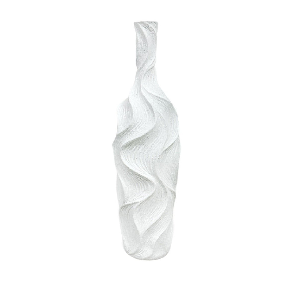 Mat witte vaas polyresin 18x18x89cm