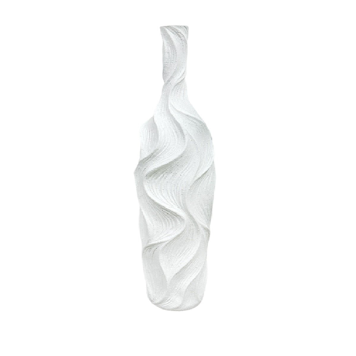 Mat witte vaas polyresin 18x18x89cm