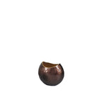 Ovale Vase Aluminium Marron 22,5cm