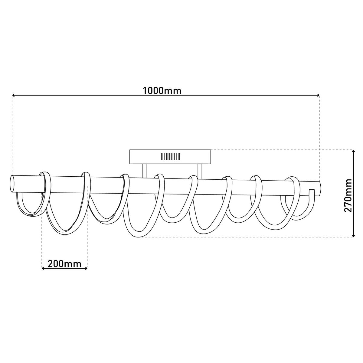 Näve Belleza LED Plafondlamp - Nikkel Wit 100cm