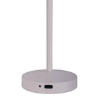 2 Set LED Battery Table Light "Gomba" voor buiten en binnen, gemaakt van metaal en plastic in wit, 18,5 cm hoog