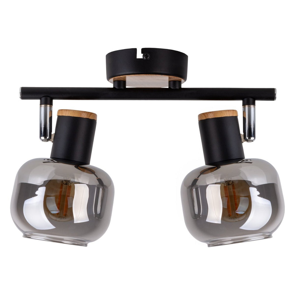 Näve Fumoso Plafondlamp 2-Spot Zwart Glas 40cm