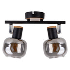 Näve Fumoso Plafondlamp 2-Spot Zwart Glas 40cm