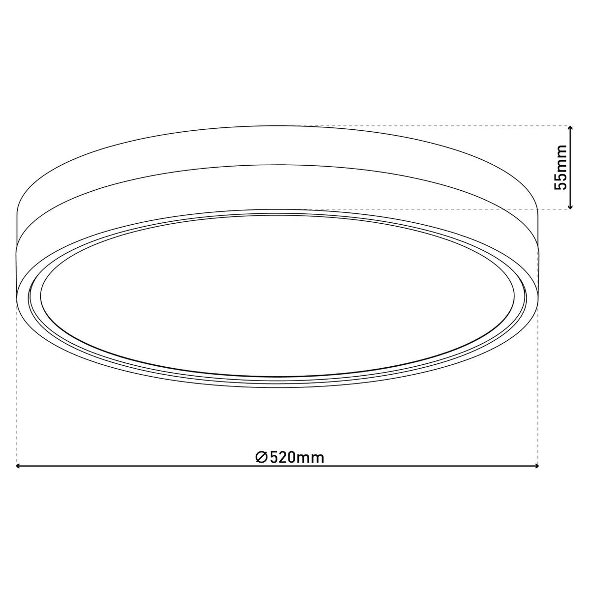 LED-plafondlicht Lola Ø50cm Bruin-Wit Dimmable