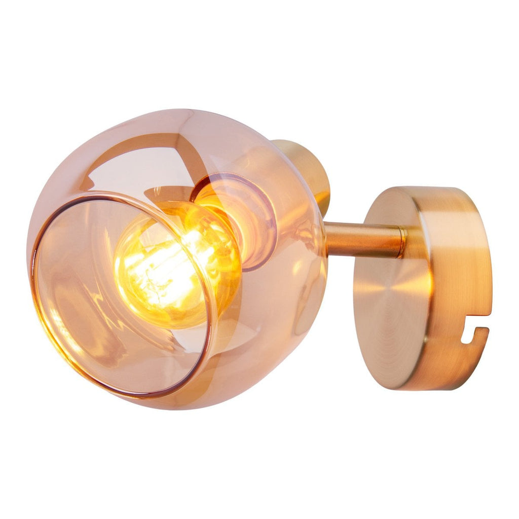 Glazen wandlamp Libby - Amber E14 16cm